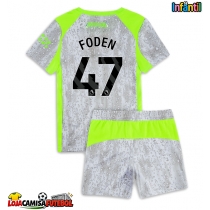 Camisa de Futebol Manchester City Phil Foden #47 Equipamento Alternativo Infantil 2025-26 Manga Curta (+ Calças curtas)